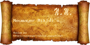 Neumayer Miklós névjegykártya
