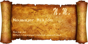 Neumayer Miklós névjegykártya
